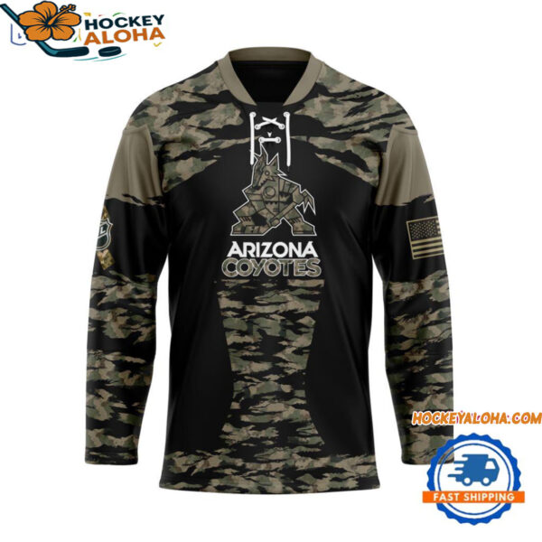 Anaheim Ducks Custom Honoring Veterans Camo Hockey Jersey 1