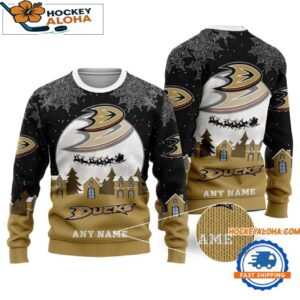 Anaheim Ducks Hockey New Design Litmited Ugly Sweater Custom Name