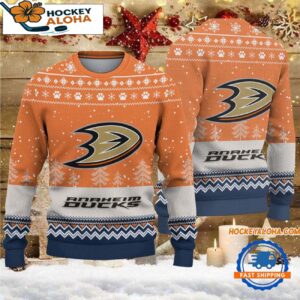 Anaheim Ducks Hockey Team Design New Christmas Ugly Sweater