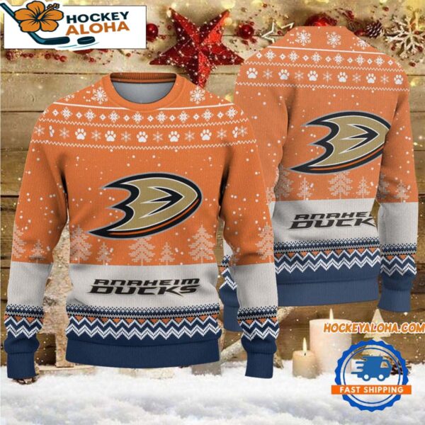 Anaheim Ducks Hockey Team Design New Christmas Ugly Sweater