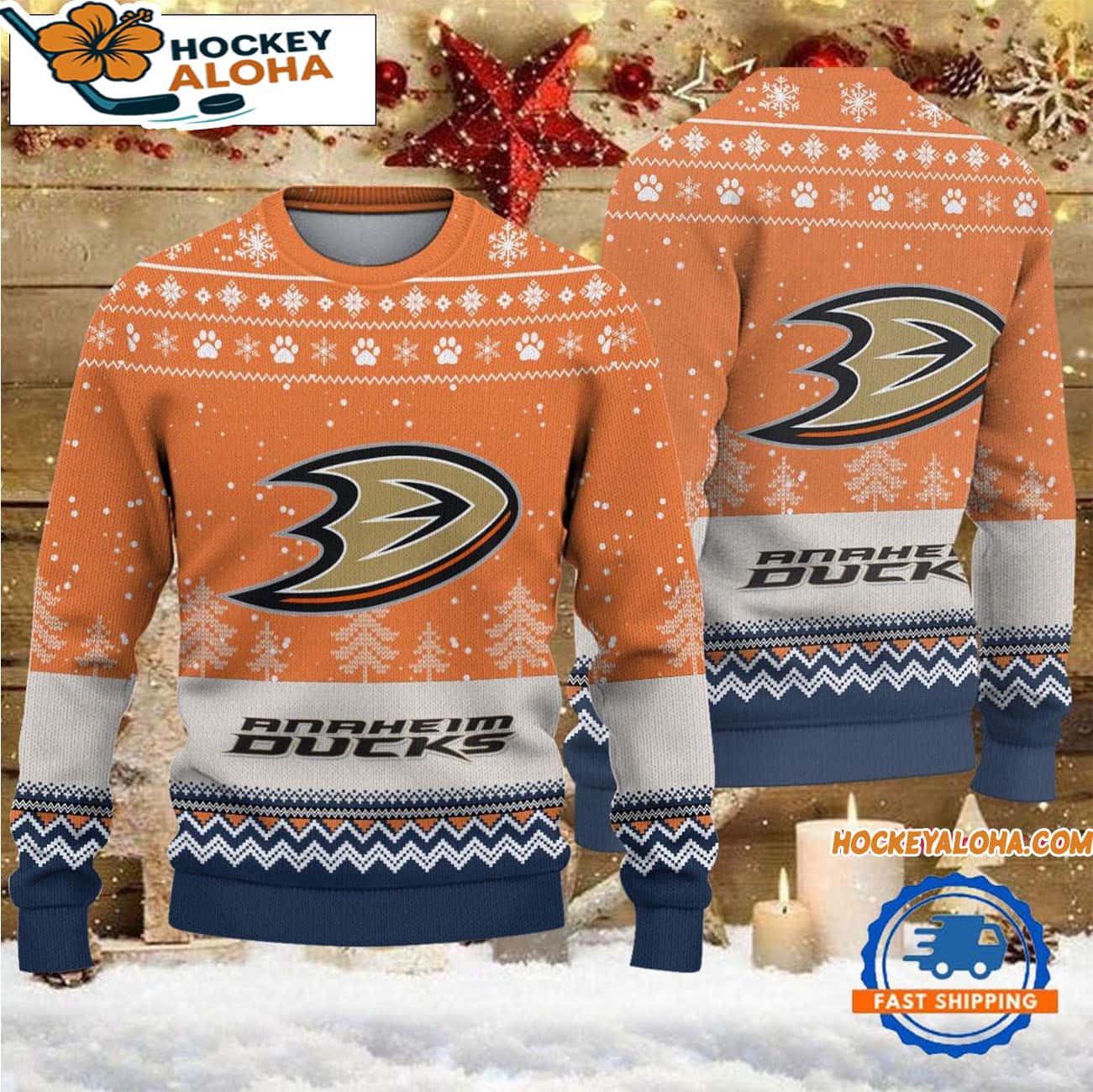 Anaheim Ducks Hockey Team Design New Christmas Ugly Sweater Anaheim Ducks Hockey Team Design New Christmas Ugly Sweater