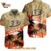 Anaheim Ducks Special Palm Tree Hawaiian Button Shirt 1