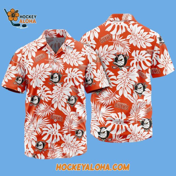 Anaheim Ducks Tropical Leafs Design Hawaiian Shirt 2
