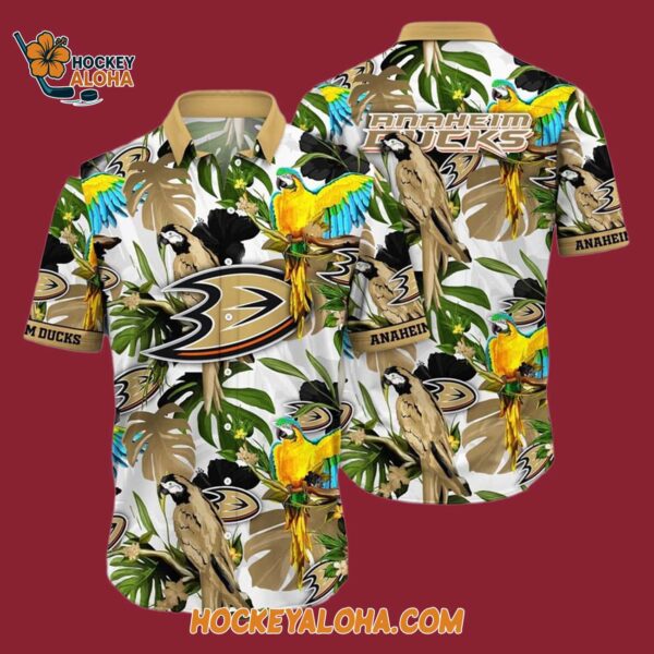 Anaheim Ducks Tropical Parrot Pattern Summer Hawaiian Shirt 4