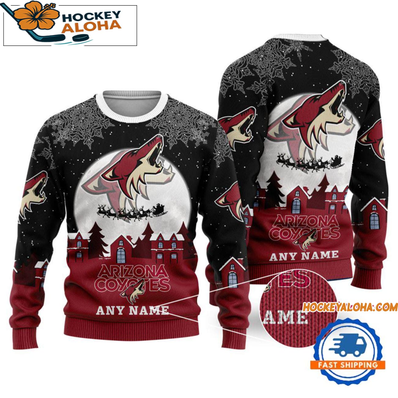 Arizona Coyotes Hockey New Design Litmited Ugly Sweater Custom Name Arizona Coyotes Hockey New Design Litmited Ugly Sweater Custom Name