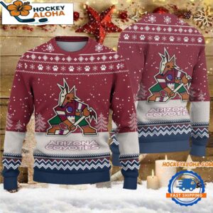 Arizona Coyotes Hockey Team Design New Christmas Ugly Sweater