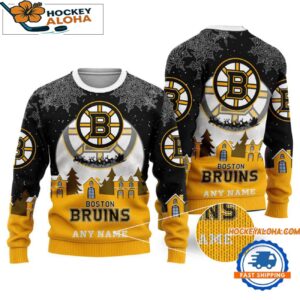 Boston Bruins Hockey New Design Litmited Ugly Sweater Custom Name