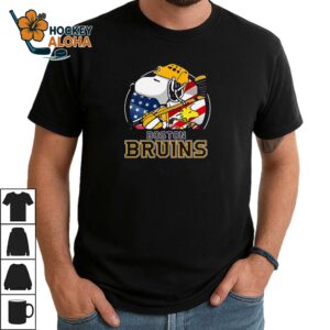 Boston Bruins Ice Hockey Snoopy And Woodstock T Shirt 1