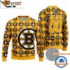 Boston Bruins Snow Tree Christmas Ugly Sweater Custom Name And Custom Number