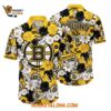 Boston Bruins Tropical Begonia Flower Pattern Summer Hawaiian Shirt 1