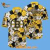 Boston Bruins Tropical Begonia Flower Pattern Summer Hawaiian Shirt 2