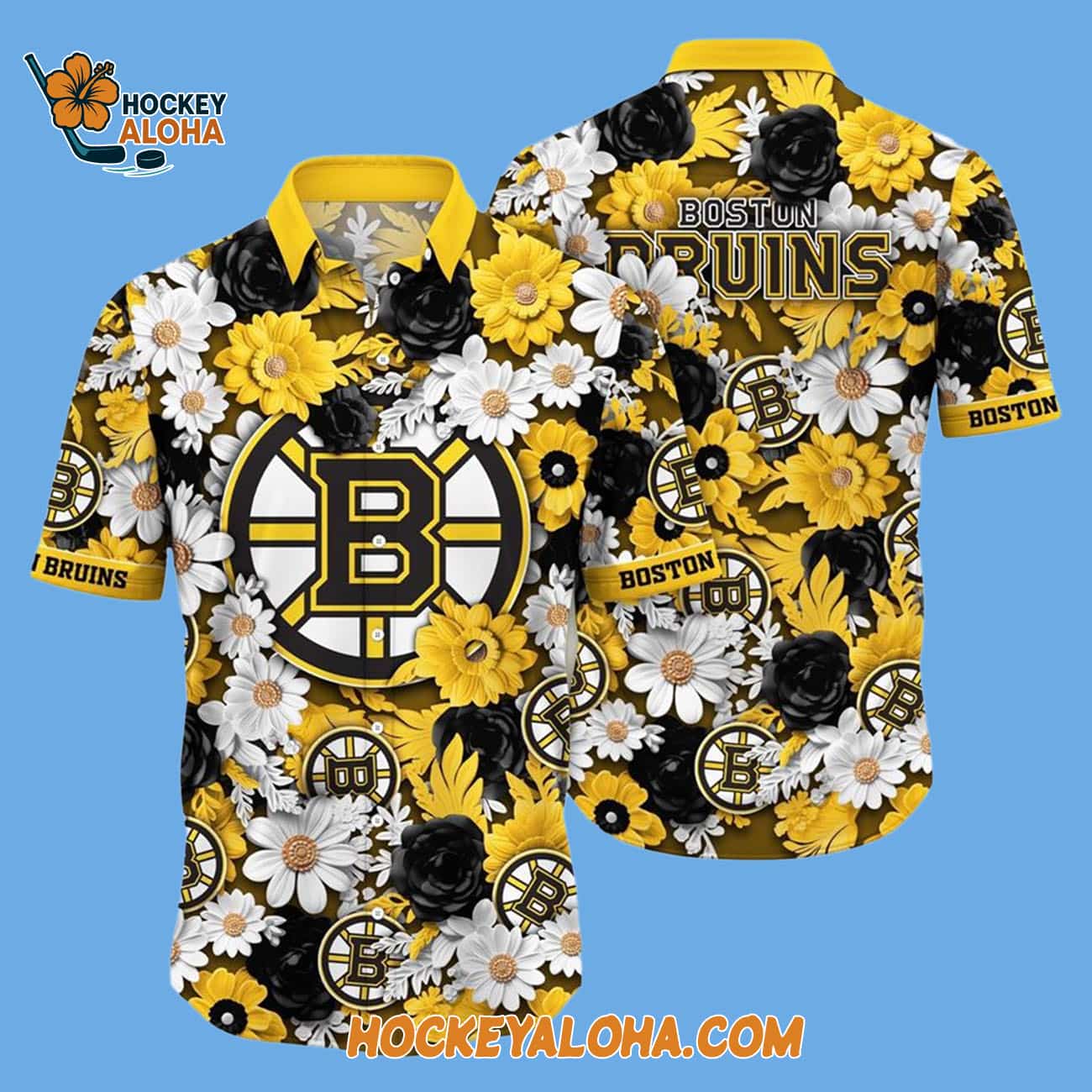 Boston Bruins Tropical Begonia Flower Pattern Summer Hawaiian Shirt Boston Bruins Tropical Begonia Flower Pattern Summer Hawaiian Shirt