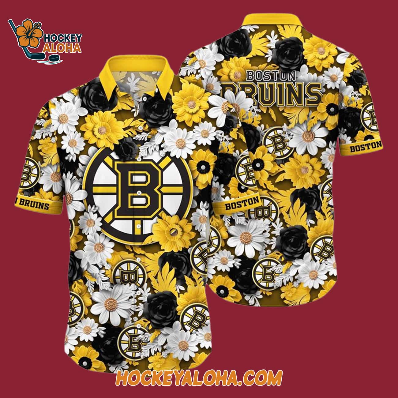 Boston Bruins Tropical Begonia Flower Pattern Summer Hawaiian Shirt Boston Bruins Tropical Begonia Flower Pattern Summer Hawaiian Shirt