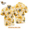 Boston Bruins Tropical Leafs Design Hawaiian Shirt 1