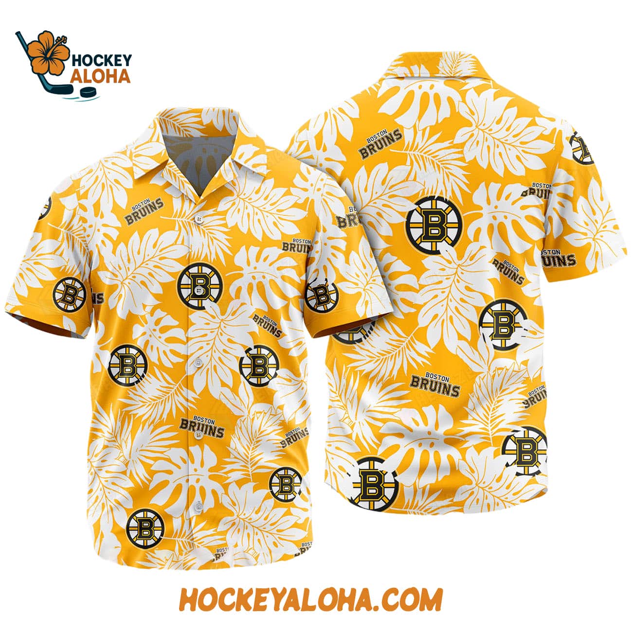 Boston Bruins Tropical Leafs Design Hawaiian Shirt Boston Bruins Tropical Leafs Design Hawaiian Shirt