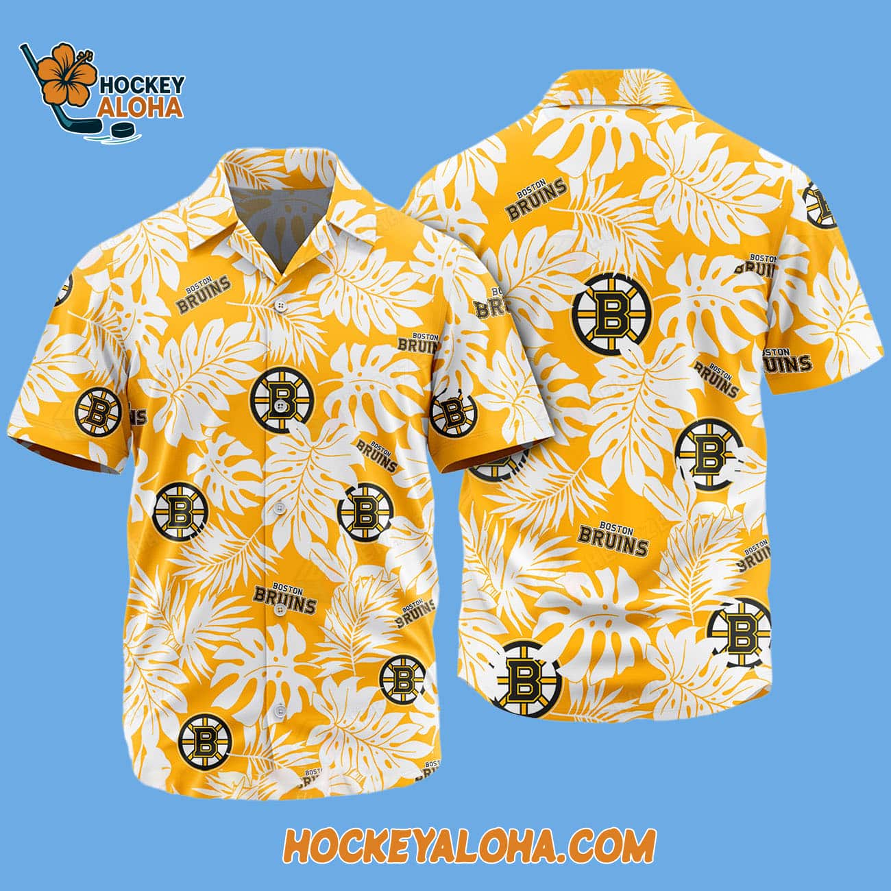 Boston Bruins Tropical Leafs Design Hawaiian Shirt Boston Bruins Tropical Leafs Design Hawaiian Shirt