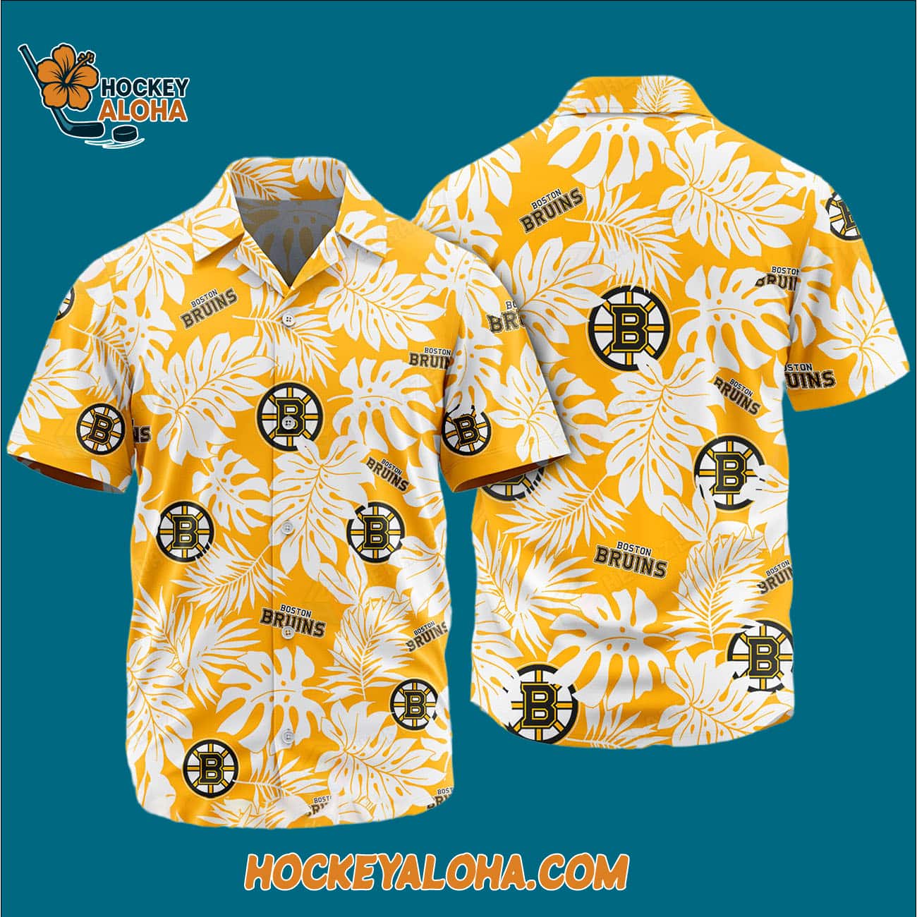 Boston Bruins Tropical Leafs Design Hawaiian Shirt Boston Bruins Tropical Leafs Design Hawaiian Shirt