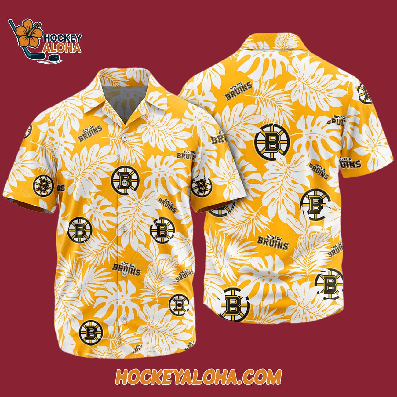 Boston Bruins Tropical Leafs Design Hawaiian Shirt Boston Bruins Tropical Leafs Design Hawaiian Shirt