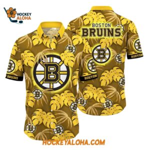 Boston Bruins Tropical Motifs Summer Hawaiian Shirt 1