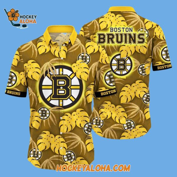 Boston Bruins Tropical Motifs Summer Hawaiian Shirt 2