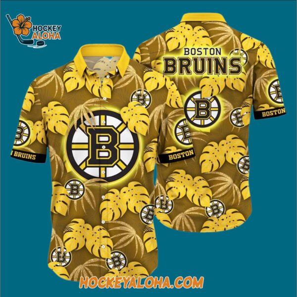 Boston Bruins Tropical Motifs Summer Hawaiian Shirt 3