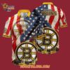 Boston Bruins With American Flag Pattern Summer Hawaiian Shirt 4