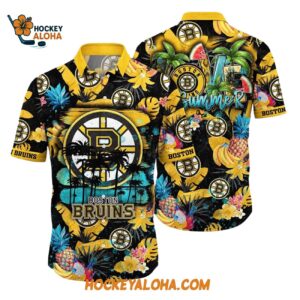 Boston Bruins With Tropical Fruits Summer Hawaiian Shirt 1