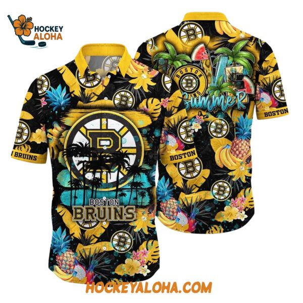 Boston Bruins With Tropical Fruits Summer Hawaiian Shirt 1
