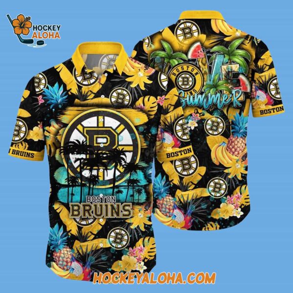 Boston Bruins With Tropical Fruits Summer Hawaiian Shirt 2