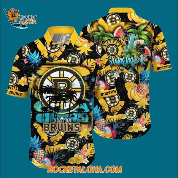Boston Bruins With Tropical Fruits Summer Hawaiian Shirt 3