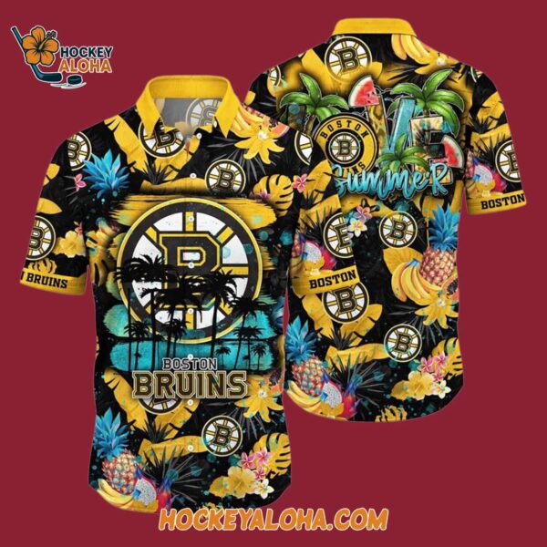 Boston Bruins With Tropical Fruits Summer Hawaiian Shirt 4