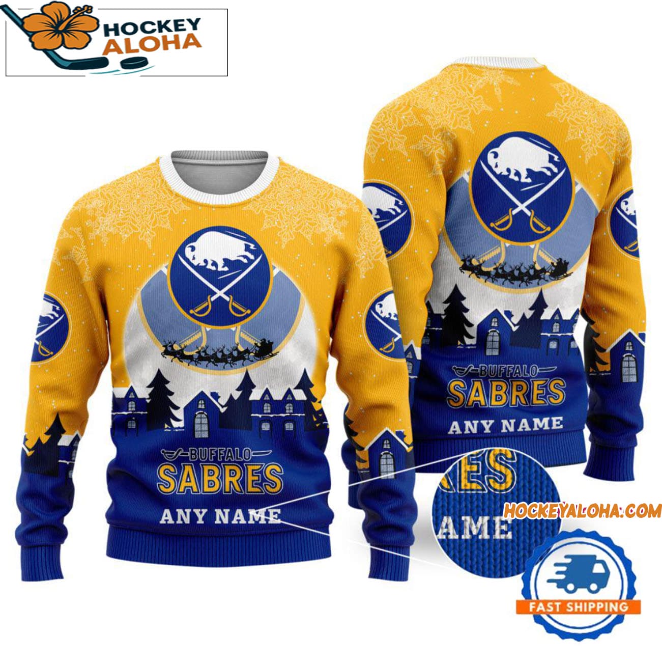 Buffalo Sabres Hockey New Design Litmited Ugly Sweater Custom Name Buffalo Sabres Hockey New Design Litmited Ugly Sweater Custom Name