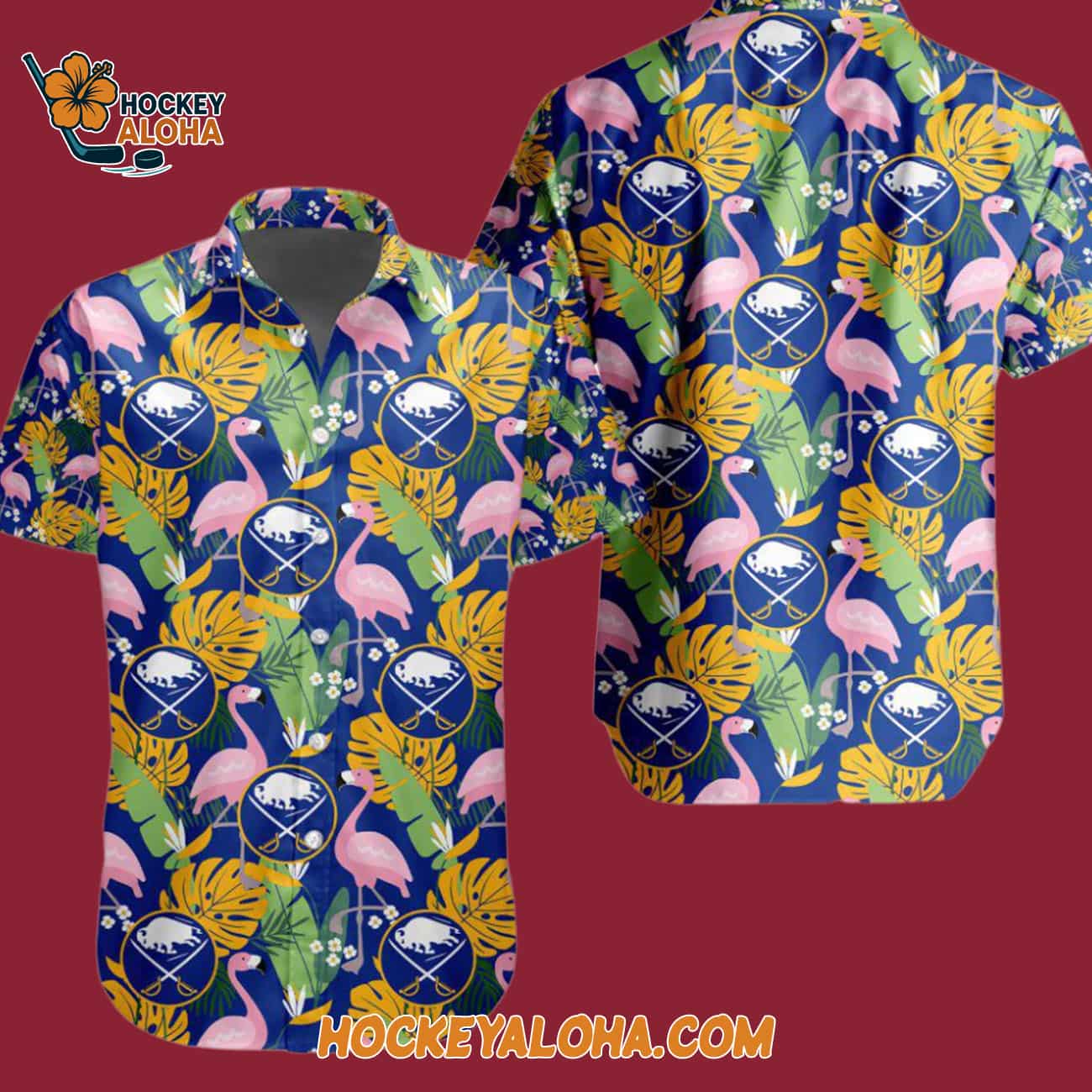 Buffalo Sabres Special Flamingo Hawaiian Button Shirt Buffalo Sabres Special Flamingo Hawaiian Button Shirt