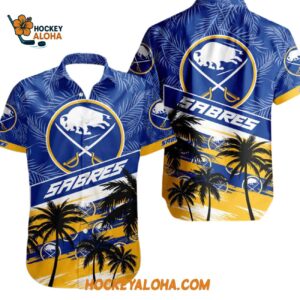 Buffalo Sabres Special Palm Tree Hawaiian Button Shirt 1