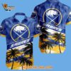 Buffalo Sabres Special Palm Tree Hawaiian Button Shirt 2