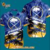 Buffalo Sabres Special Palm Tree Hawaiian Button Shirt 3