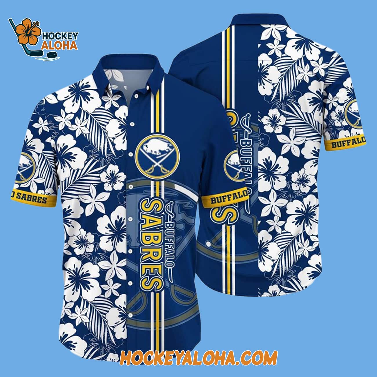 Buffalo Sabres Tropical Apricot Blossom Pattern Summer Hawaiian Shirt Buffalo Sabres Tropical Apricot Blossom Pattern Summer Hawaiian Shirt