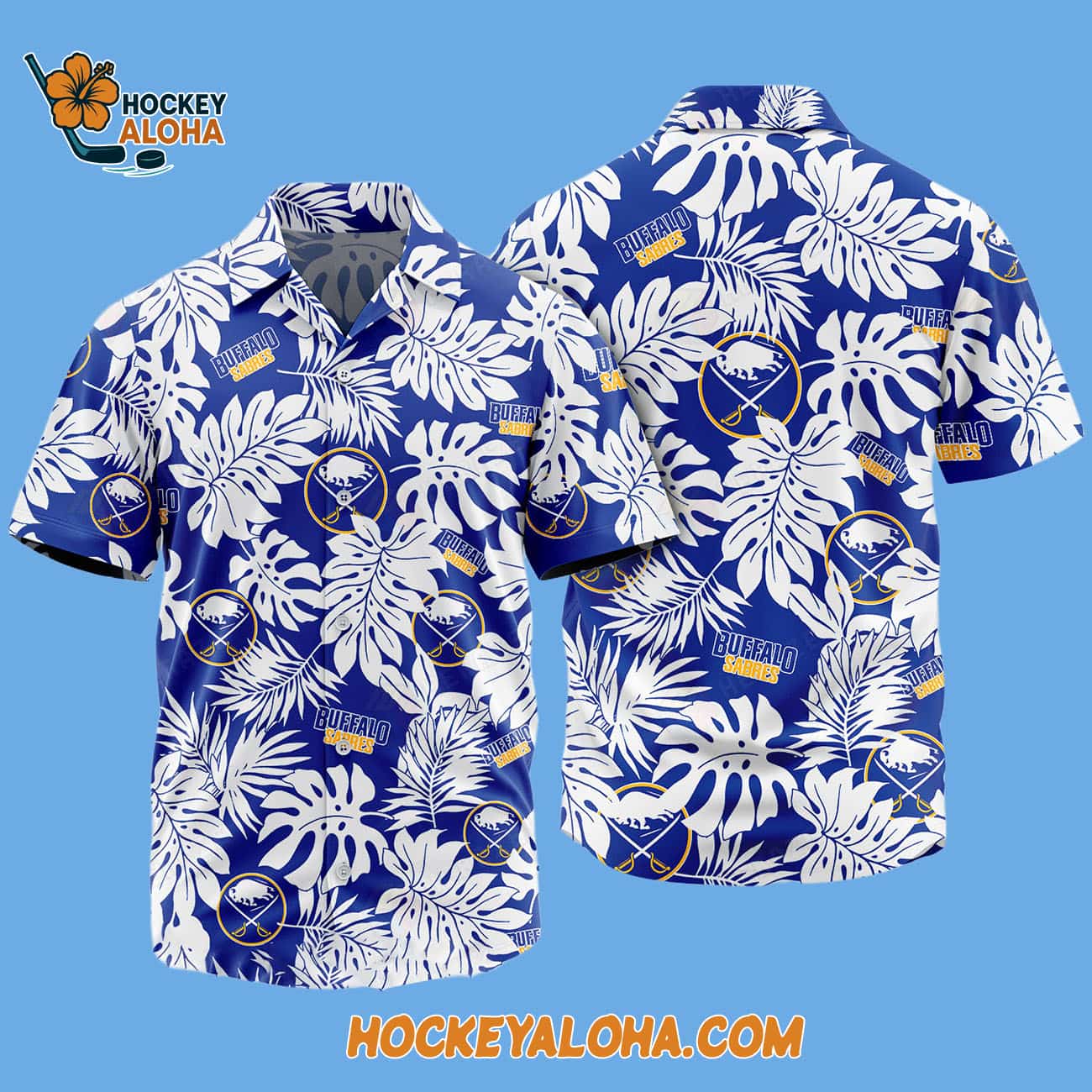Buffalo Sabres Tropical Leafs Design Hawaiian Shirt Buffalo Sabres Tropical Leafs Design Hawaiian Shirt