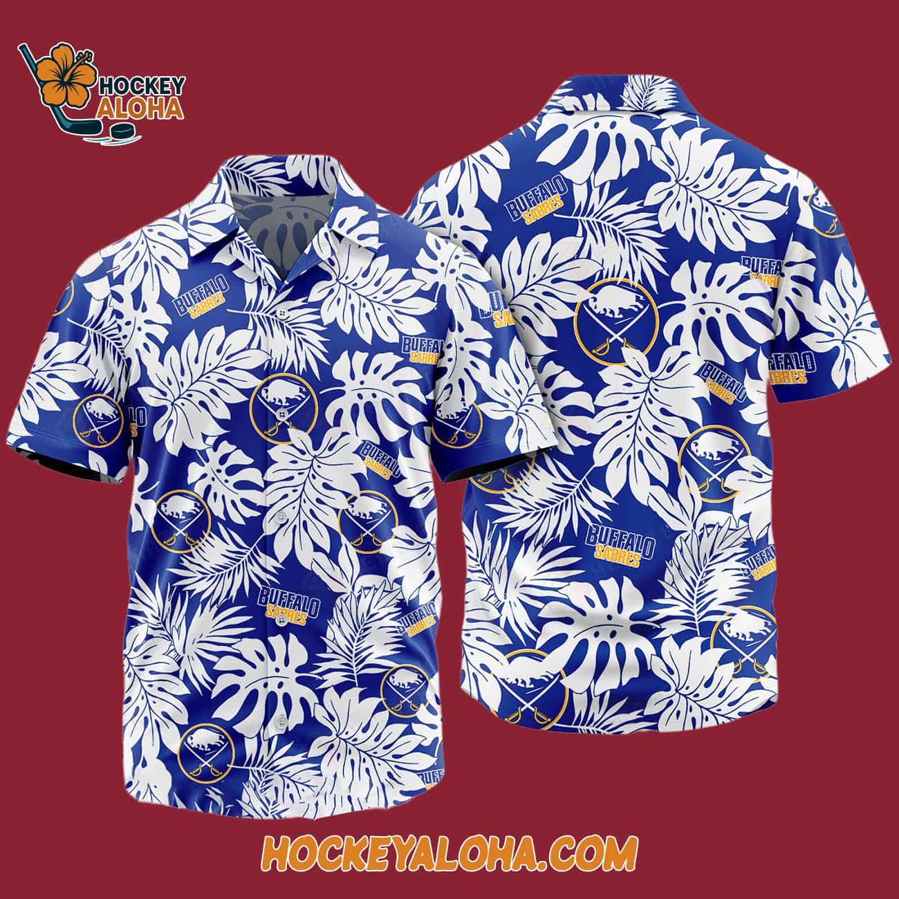 Buffalo Sabres Tropical Leafs Design Hawaiian Shirt Buffalo Sabres Tropical Leafs Design Hawaiian Shirt