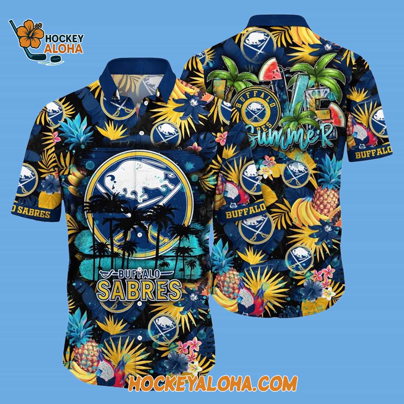 Buffalo Sabres With Tropical Fruits Summer Hawaiian Shirt Buffalo Sabres With Tropical Fruits Summer Hawaiian Shirt