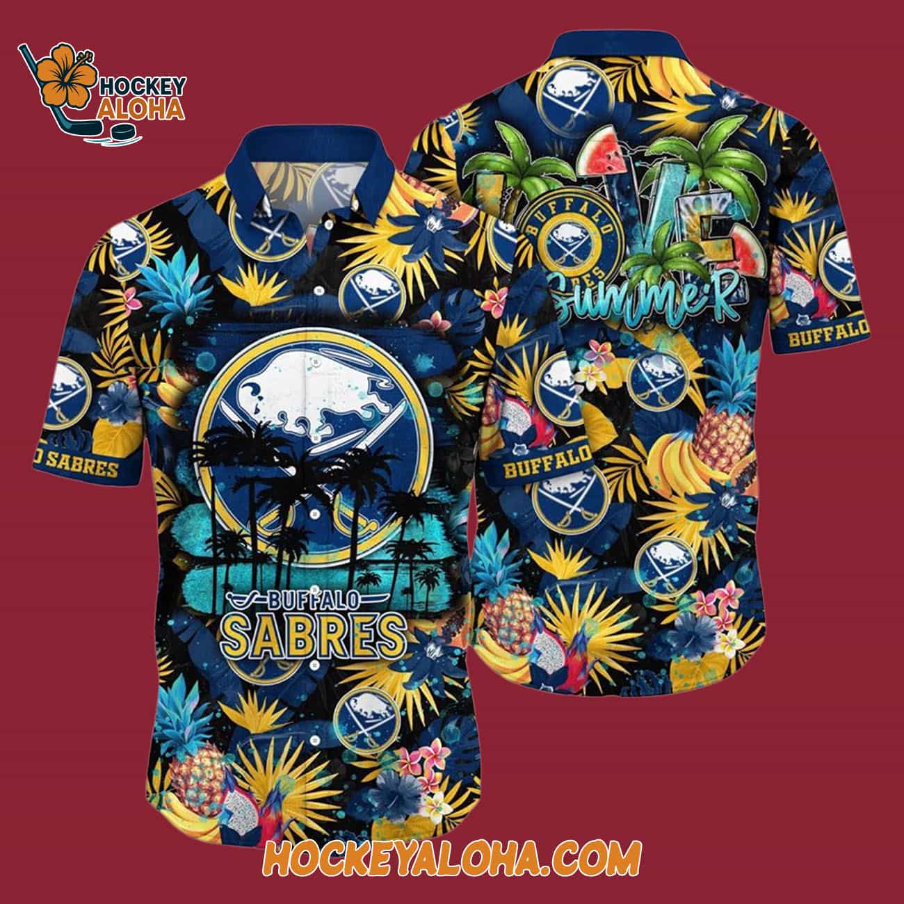 Buffalo Sabres With Tropical Fruits Summer Hawaiian Shirt Buffalo Sabres With Tropical Fruits Summer Hawaiian Shirt