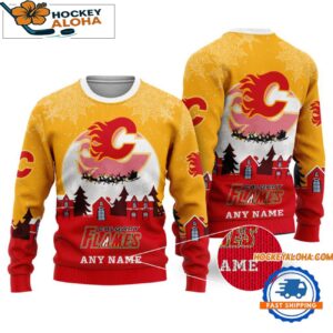 Calgary Flames Hockey New Design Litmited Ugly Sweater Custom Name