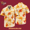 Calgary Flames Tropical Leafs Design Hawaiian Shirt 4