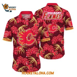 Calgary Flames Tropical Motifs Summer Hawaiian Shirt 1