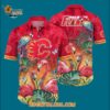 Calgary Flames Tropical Parrot And Flamingo Motifs Summer Hawaiian Shirt 3