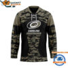 Carolina Hurricanes Custom Honoring Veterans Camo Hockey Jersey 1