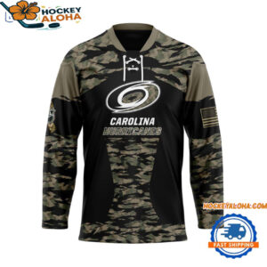 Carolina Hurricanes Custom Honoring Veterans Camo Hockey Jersey 1