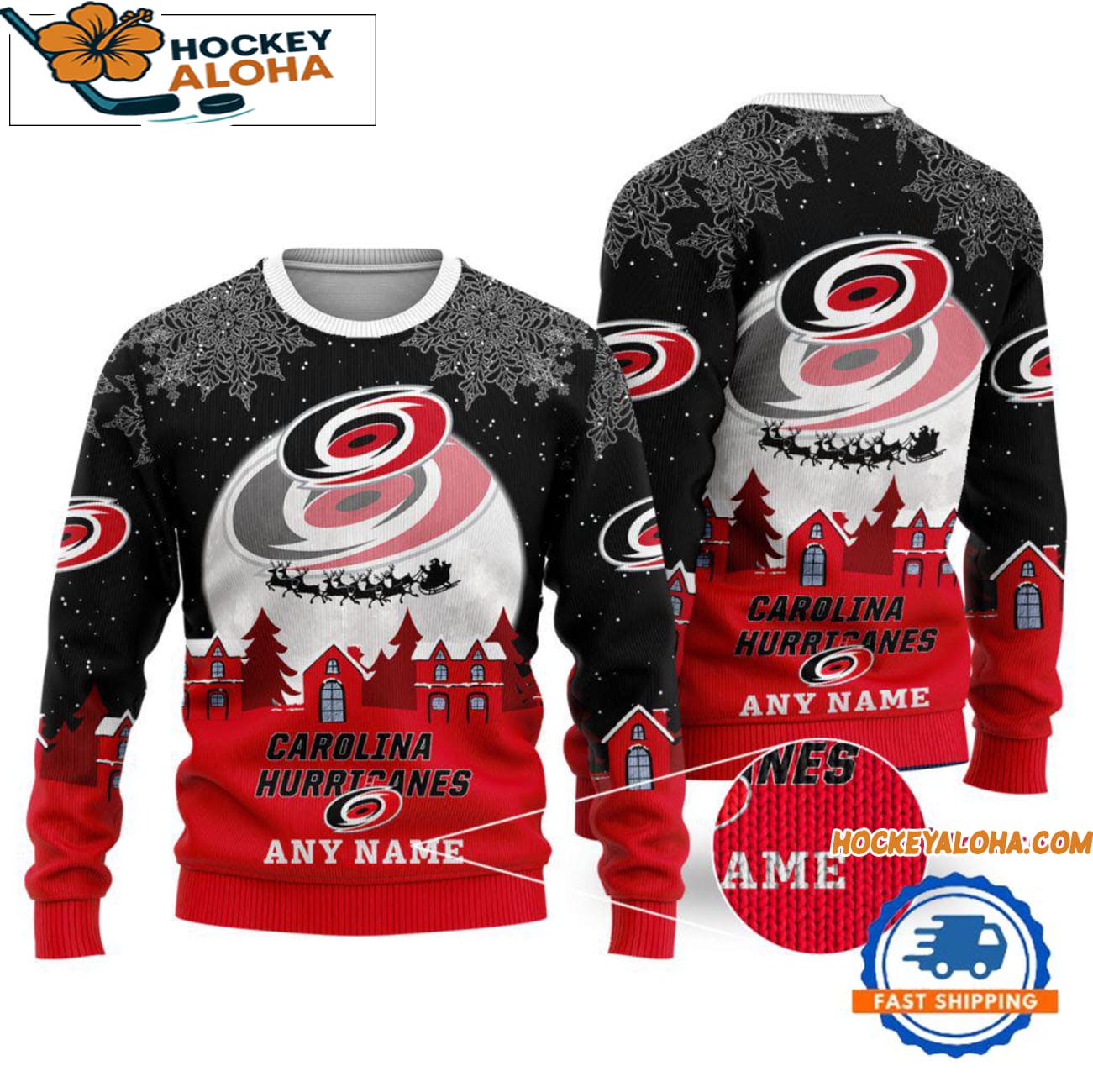 Carolina Hurricanes Hockey New Design Litmited Ugly Sweater Custom Name Carolina Hurricanes Hockey New Design Litmited Ugly Sweater Custom Name