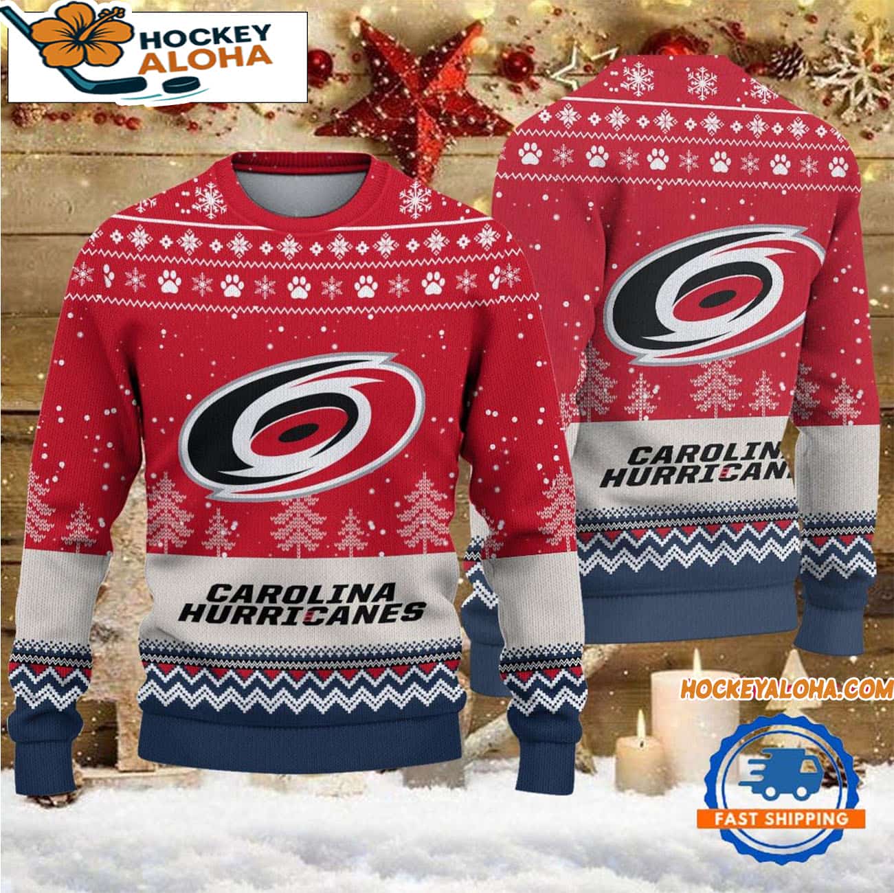 Carolina Hurricanes Hockey Team Design New Christmas Ugly Sweater Carolina Hurricanes Hockey Team Design New Christmas Ugly Sweater