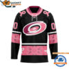 Carolina Hurricanes In October We Wear Pink Breast Cancer Design Hockey Jersey 1